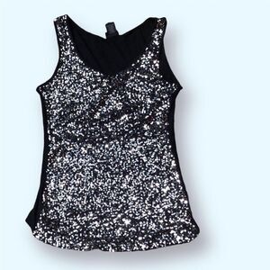 Rue 21 black tank top with silver sequins. Size medium